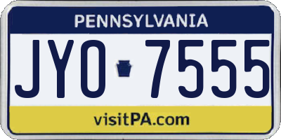 PA license plate JYO7555
