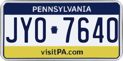 PA license plate JYO7640