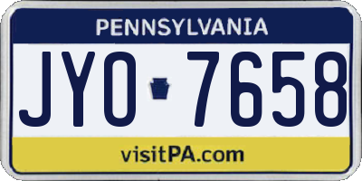 PA license plate JYO7658
