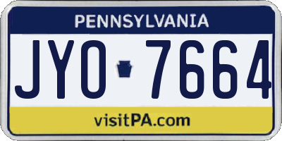 PA license plate JYO7664