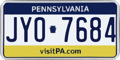 PA license plate JYO7684