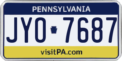 PA license plate JYO7687