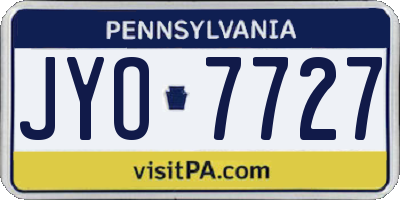 PA license plate JYO7727