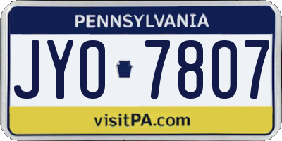PA license plate JYO7807