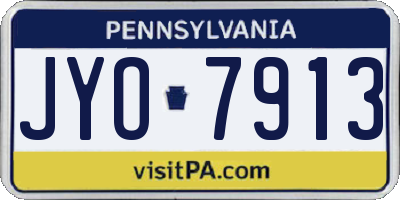 PA license plate JYO7913