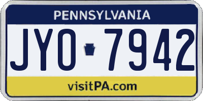 PA license plate JYO7942