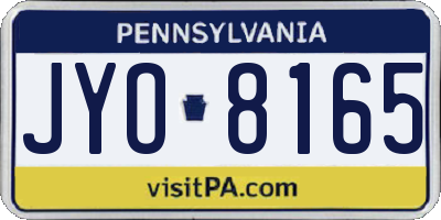 PA license plate JYO8165