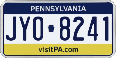 PA license plate JYO8241