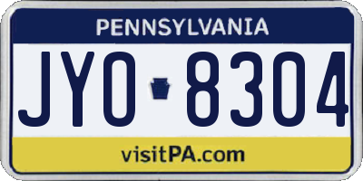 PA license plate JYO8304
