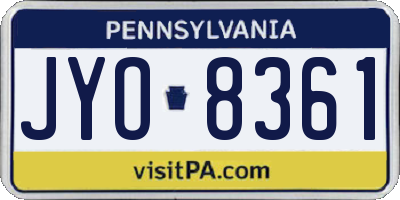 PA license plate JYO8361