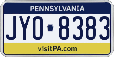 PA license plate JYO8383