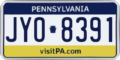 PA license plate JYO8391