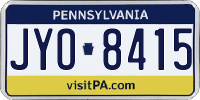 PA license plate JYO8415