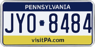 PA license plate JYO8484