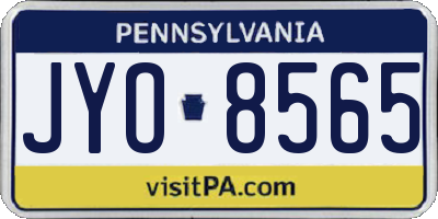 PA license plate JYO8565