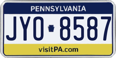 PA license plate JYO8587