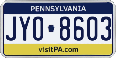 PA license plate JYO8603