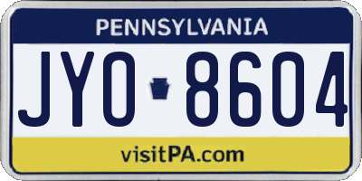 PA license plate JYO8604