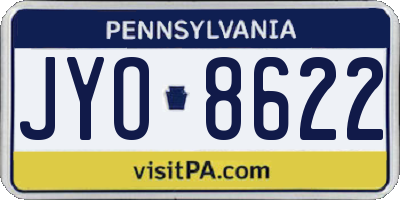 PA license plate JYO8622