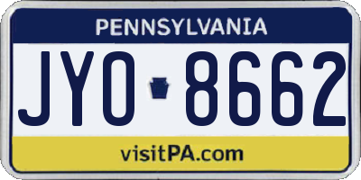 PA license plate JYO8662