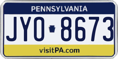 PA license plate JYO8673