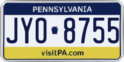 PA license plate JYO8755