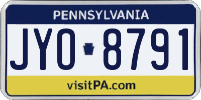 PA license plate JYO8791