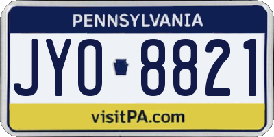 PA license plate JYO8821