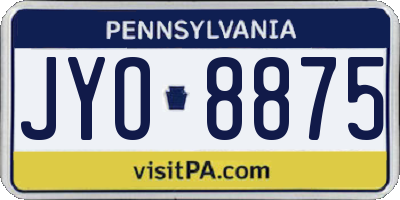 PA license plate JYO8875