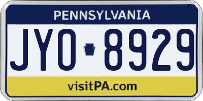 PA license plate JYO8929