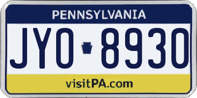 PA license plate JYO8930