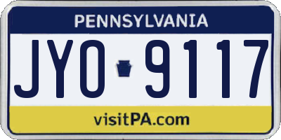 PA license plate JYO9117
