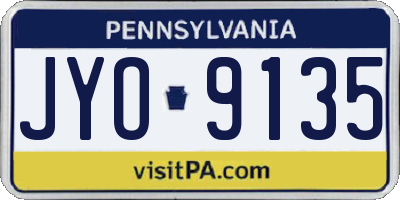 PA license plate JYO9135