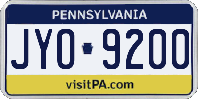 PA license plate JYO9200