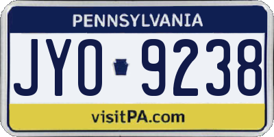 PA license plate JYO9238