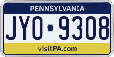 PA license plate JYO9308