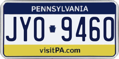 PA license plate JYO9460
