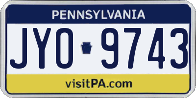 PA license plate JYO9743