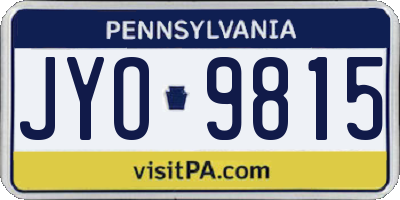 PA license plate JYO9815