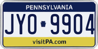 PA license plate JYO9904