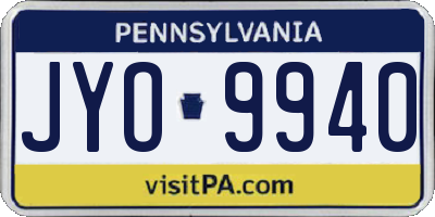 PA license plate JYO9940