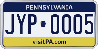 PA license plate JYP0005