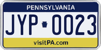 PA license plate JYP0023