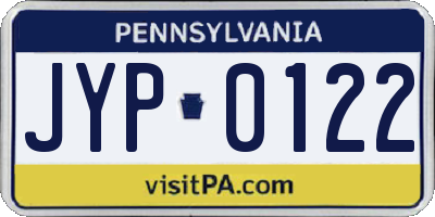 PA license plate JYP0122