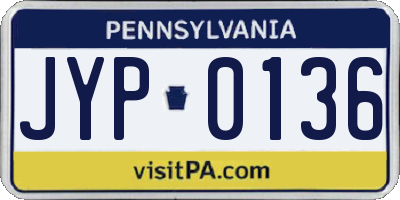 PA license plate JYP0136