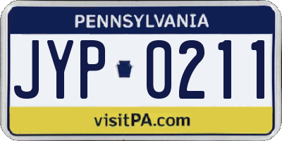 PA license plate JYP0211