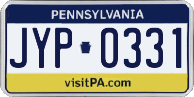 PA license plate JYP0331