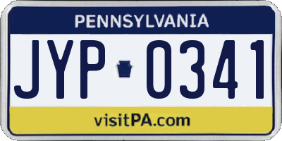 PA license plate JYP0341