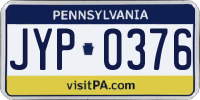 PA license plate JYP0376