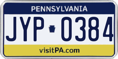 PA license plate JYP0384